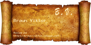 Braun Viktor névjegykártya